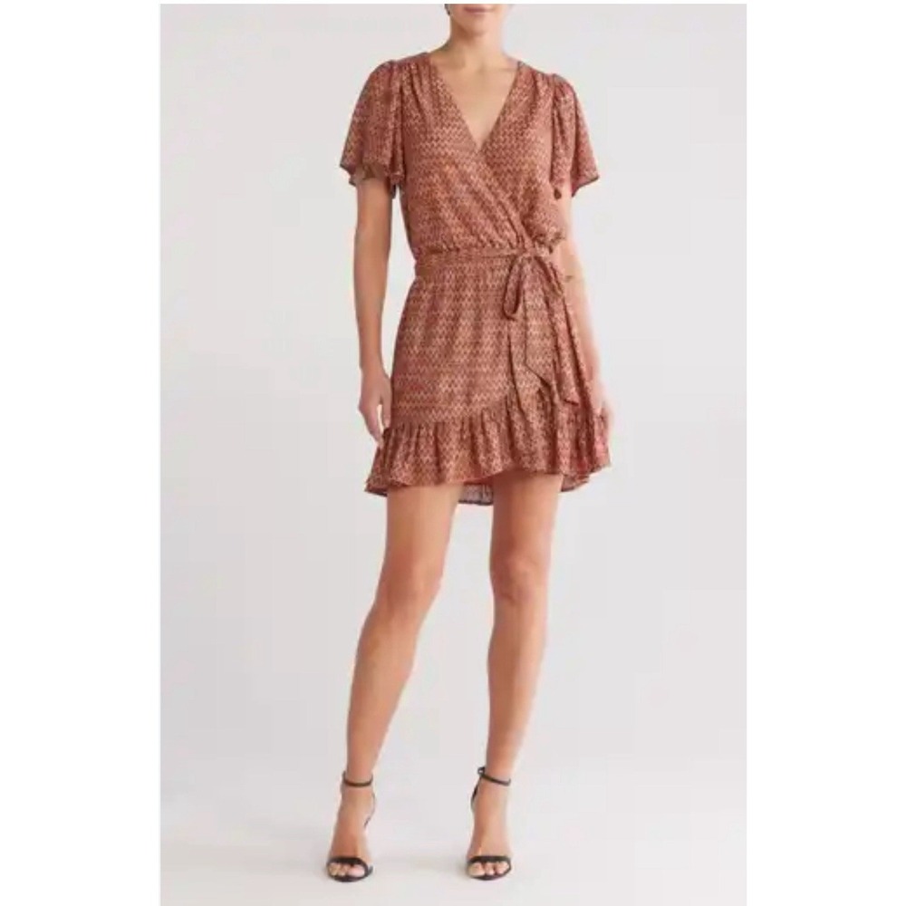 Ramy Brook Sanna Mini Dress Women's Size‎ Small Faux Wrap Mini